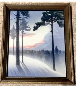  Antique porcelain Rosenthal Plaque. Germany. Winterabend Von H. Fink 1930’s