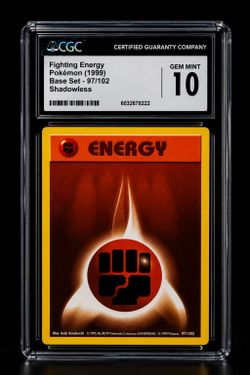 POKEMON CARD FIGHTING ENERGY SHADOWLESS 1999 - CGC 10