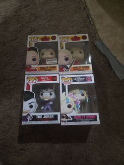 Harley Quinn and joker funko pops