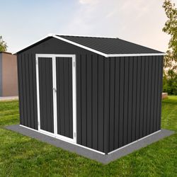 Metal garden sheds 8ftx6ft outdoor storage sheds Dark-grey