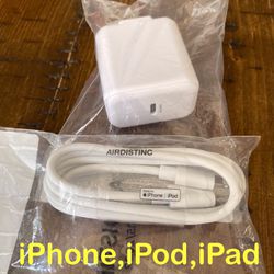 NEW  Charger And Cable for iphone 14, 13, 12, 11, Xr,Xs, X ,ipod, ipads and more.