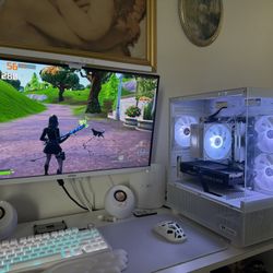 White Gaming Pc Computer Desktop RTX 4060 Ti / Ryzen 7 5700