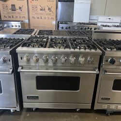 Viking 36”Wide Dual Fuel Range Stove In Stainless Steel 
