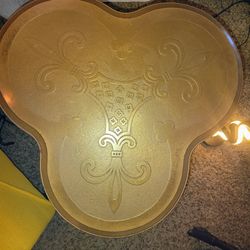 Mid 20th Century Vintage Lane French Louis XV1 Three Sided gilded Stone Tops