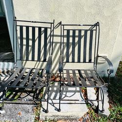 Vintage Wrought Iron Rocker Chairs