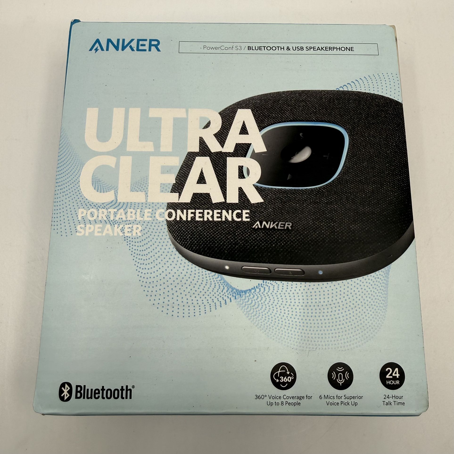 NEW Sealed Anker PowerConf S3 Ultra Clear Bluetooth Conference Speakerphone
