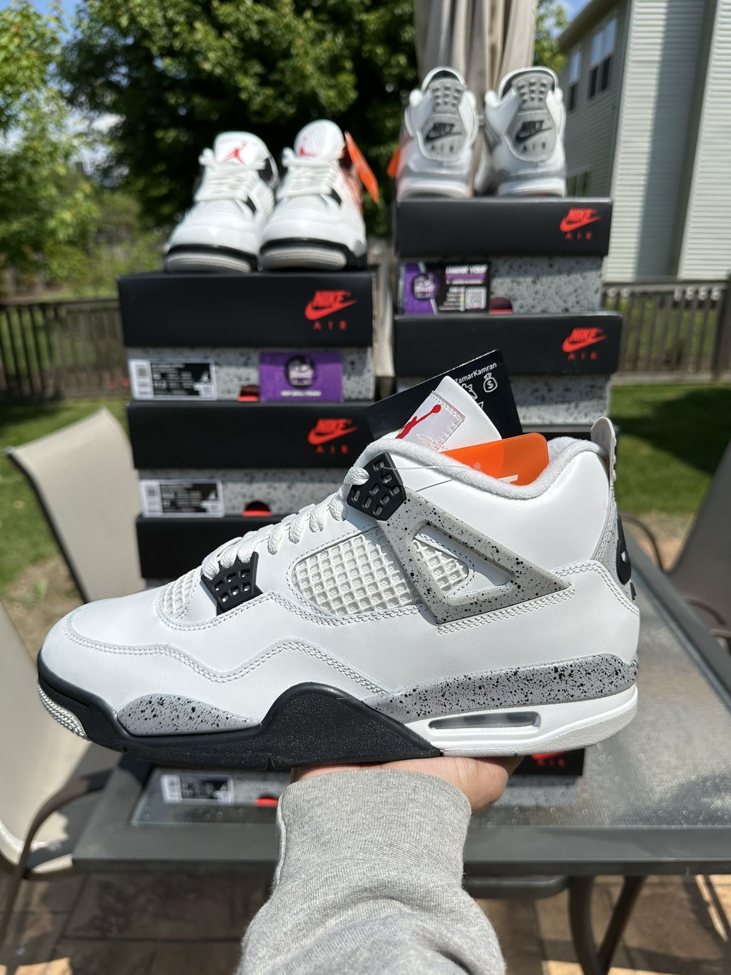 Nike Air Jordan 4 White Cement Size 9.5 10 10.5 11.5 12 7y Brand New
