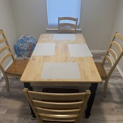 Dining Table 4 Chairs . Heavy Wood