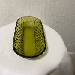 vintage Indiana  Glass, Avocado, Green Celery Dish