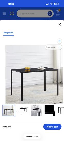 Black Glass Top Table