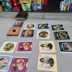 Old record player and record