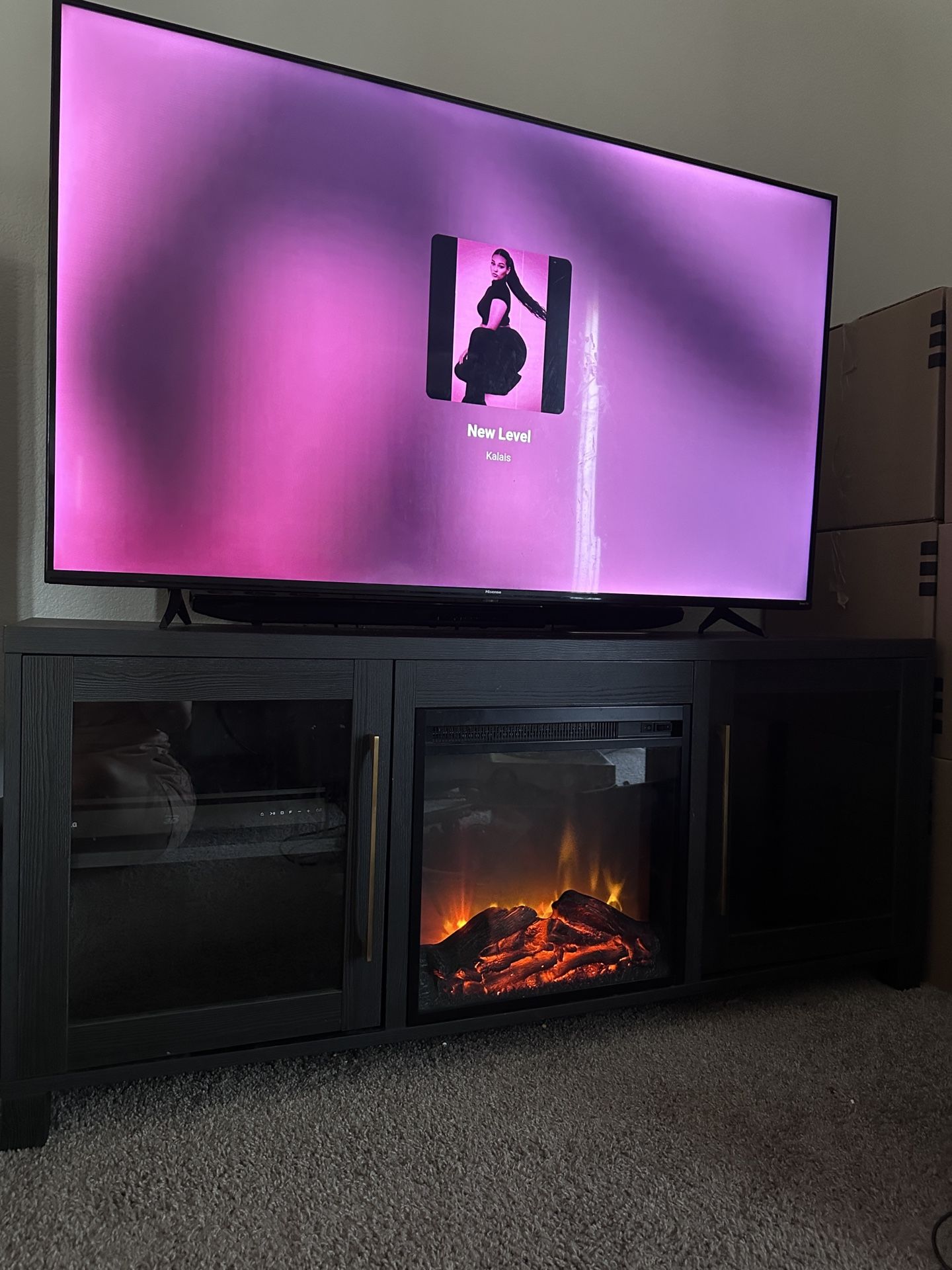 Tv Media Stand With Fireplace
