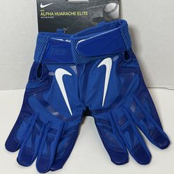 Nike Alpha Huarache Elite Baseball Batting Gloves Royal Blue Mens XL CV0696-468