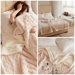 Cotton Jacquard Blanket Double Sided Flannel Blanket