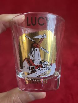 LUCY SOLVANG WINDMILLS CALIFORNIA SHOT GLASS ~ Retired ~ See More VINTAGE items
