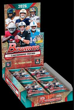 2026 Bowman Football Hobby Box 2 Autos Chrome NFL Factory Sealed NEW