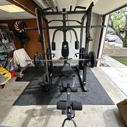 Vesta Fitness Smith Machine 1001 w/Bench Attachment | 230lb Bumpers Olympic Weights | 7ft Olympic Bar | Fitness | Gym Equipment | FREE DELIVERY 🚚 
