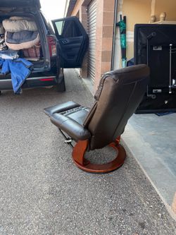 Brenton Augusta Java Faux Leather Swivel Recliner