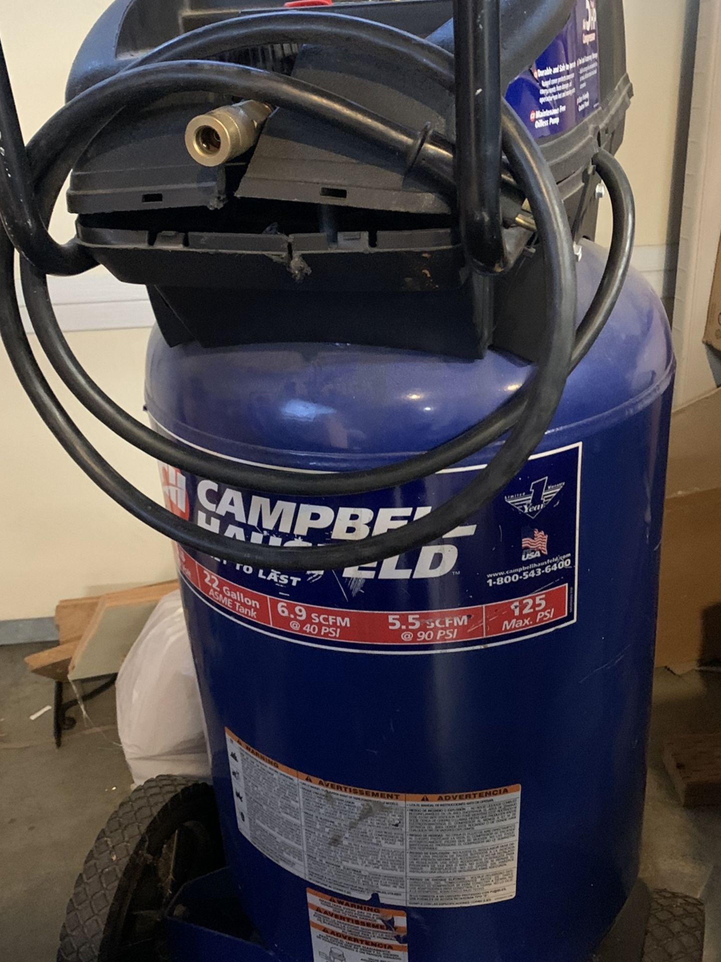 Campbell Hausfeld 5hp 22 Gal Air Compresser PENDING PICKUP for Sale in ...