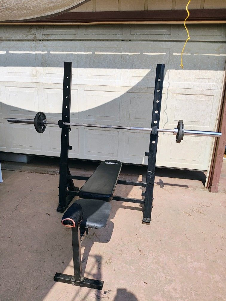 Bench Press Barbell And Weights