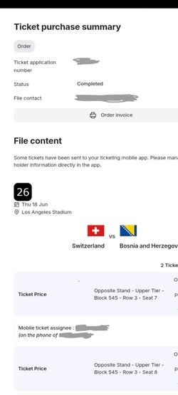 World cup Tickets Switzerland vs Bosnia