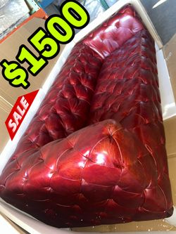 Beautiful New Tufted Top Grain Genuine Italian Leather Sofa Only $2,200!!! Original Price $7,099!!!
