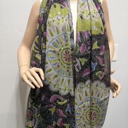 Beautiful pure cotton long scarf 45” x 73”