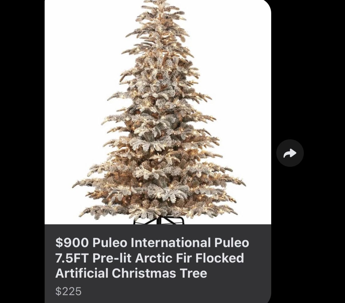Puleo International 7.5 Ft Artificial Flock Christmas Tree