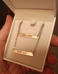 Silver, Brand New Double Necklace All In One