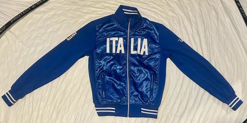 Last Second Halloween! Jersey Shore Blue “Italia” Zip Up Sporty Jacket