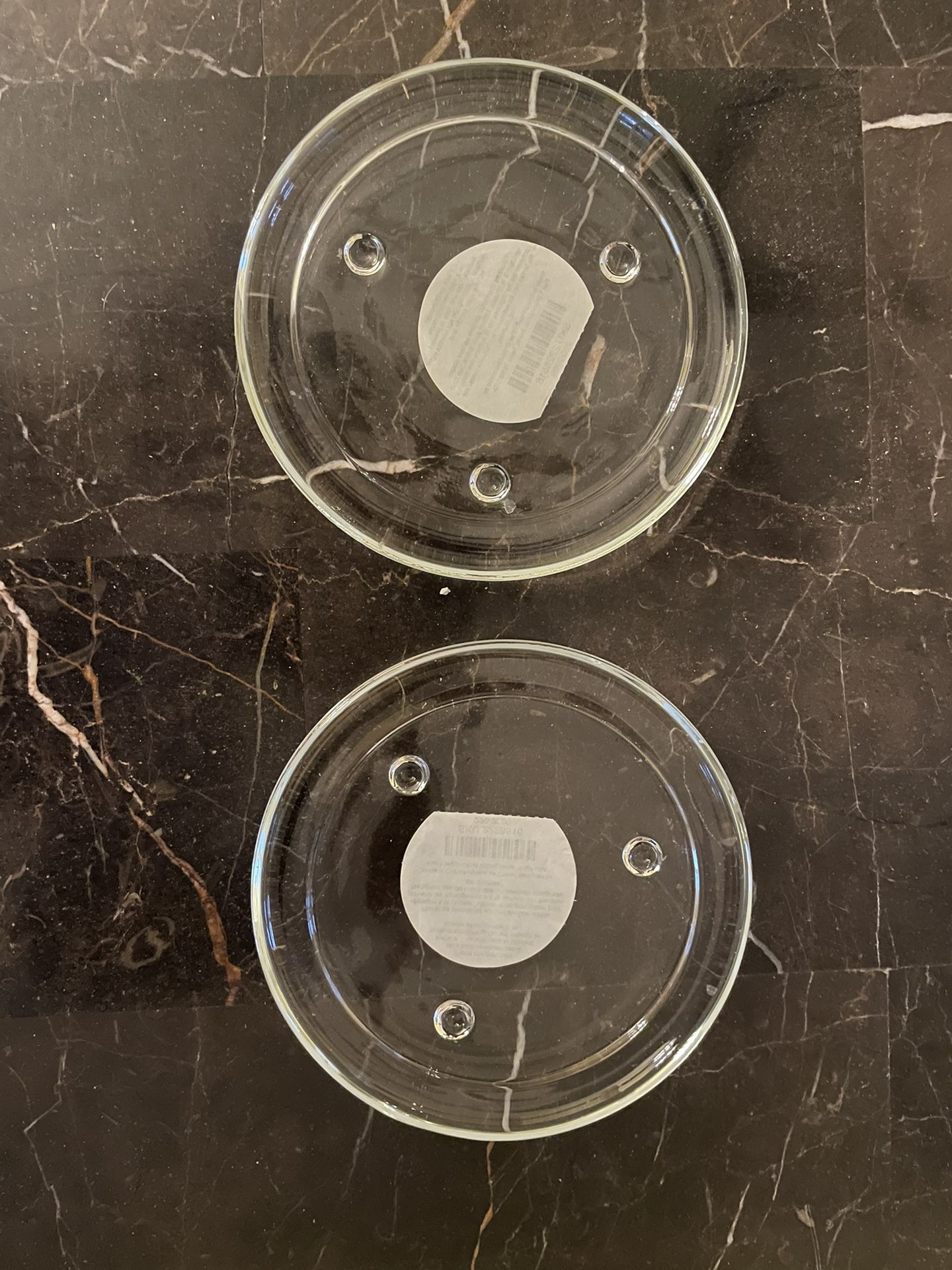 2 New Clear Glass Candle Holder Plates For 3inch Pillar Candles