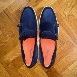 Santoni Double-Buckle Slip-On Loafers