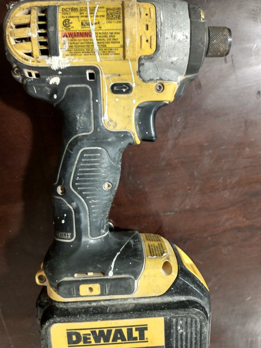 DeWalt 20v Cordless Impact Driver With 3ah Battery
