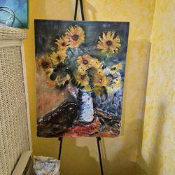 Flower  on canvas