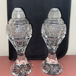 They hand cut crystal shakers are made in Czechoslovakia.