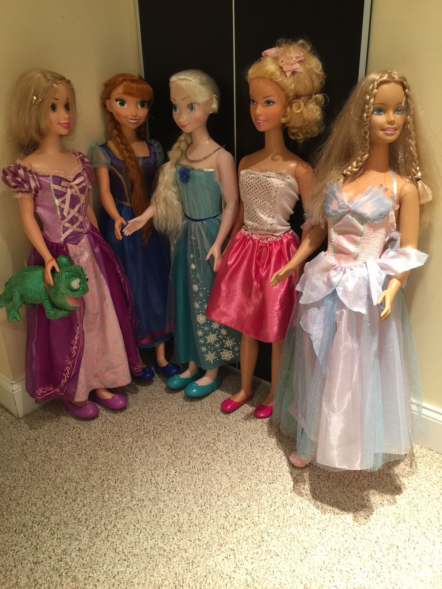 5 LIFE SIZE DOLLS 3-4 ft tall princess 👑 Anna Elsa Swan Lake Barbie
