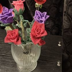 Handmade Glass Bead French Rosees