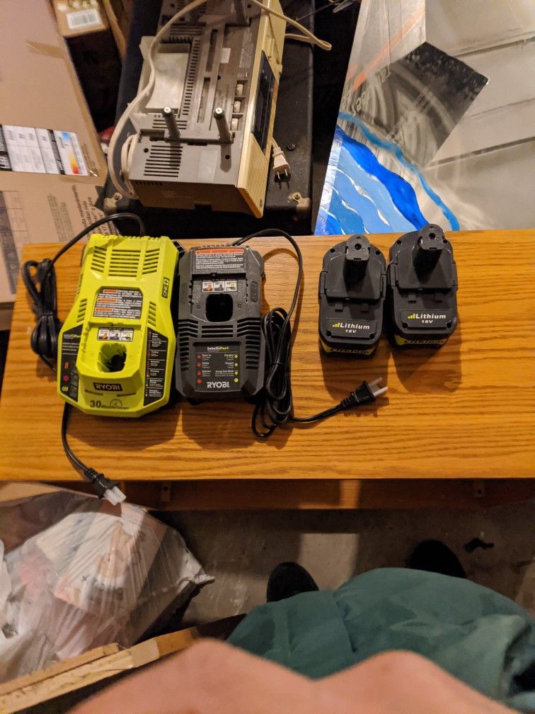 Ryobi Chargers And Some Batteries