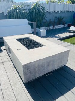 Custom made outdoor concrete fire table / fire pit