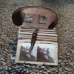Antique Stereoscope 3D With 56 Cards $60