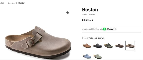 Birkenstock Boston Tobacco Brown Oiled Leather, Size 39, $120 OBO