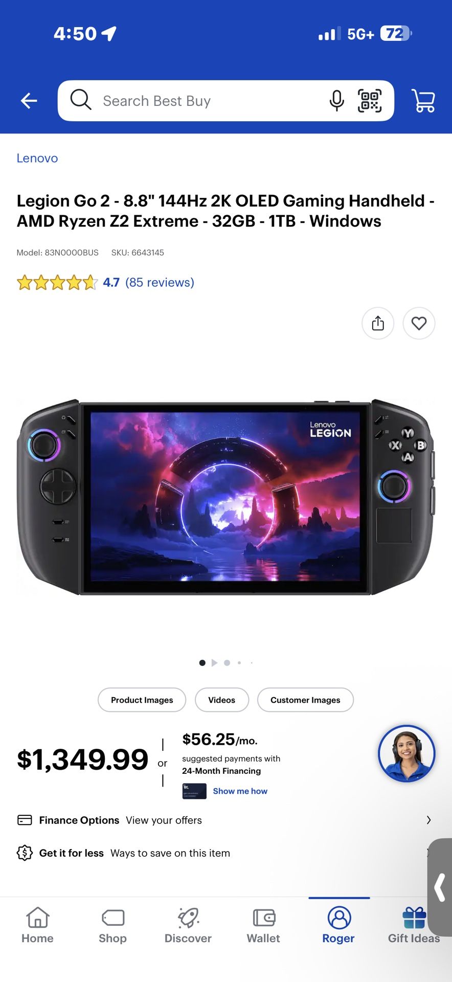 1x Legion Go 2 - 8.8" 144Hz 2K OLED Gaming Handheld - AMD Ryzen Z2 Extreme - 32GB - 1TB 