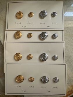 Vintage Fire Department Metal Shank Buttons