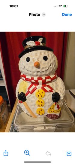 Vintage snowman cookie jar