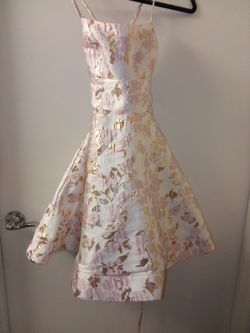 Pink and Gold Floral Dress