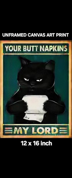 Funny Hilarious Pets Cat Canvas Art Poster Print Unframed