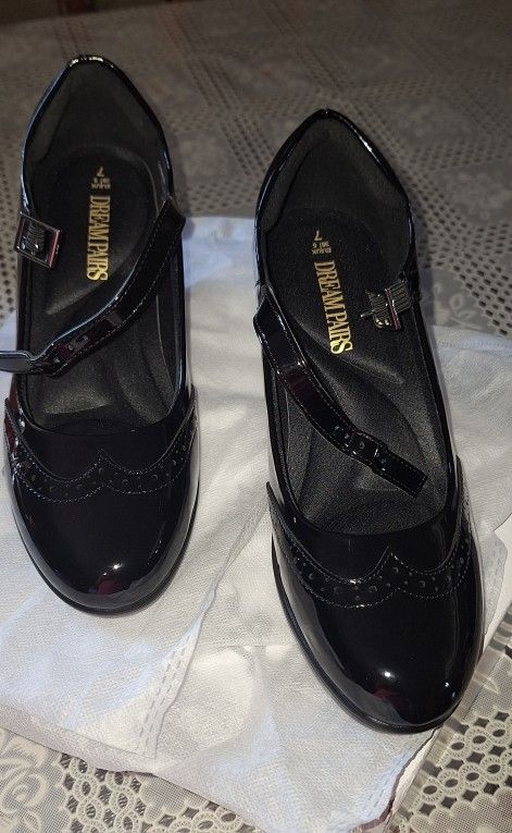 DreamPairs Black-Pat Size7