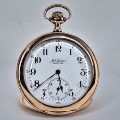 RARE Illinois Watch Company Private Label Pocket Watch in Fahys 14K Gold-Filled Case Circa 1910