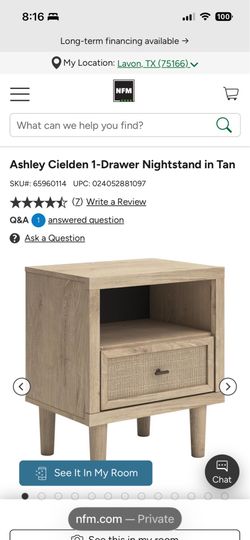 Nebraska Furniture Nightstand and Dresser Ashley Cieden