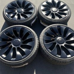 20” Oem Tesla Model 3 Uberturbine Wheels 20 Inch Satin Black Rims Tesla 3 Uberturbine 